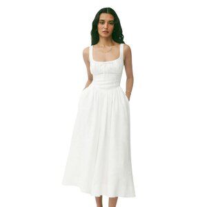 Reformation Balia linen dress in White